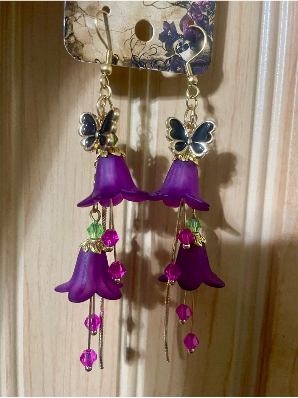 Deadly Nightshade Earrings Hand Crafted - Picture 6 of 6